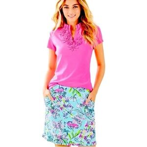 Lilly Pulitzer luxletic UPF50+ fairway performance skort Bali blue way this way